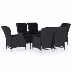 vidaXL Set da Pranzo da Giardino 7 pz Grigio Scuro - Vista aggiuntiva 2