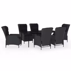 vidaXL Set da Pranzo da Giardino 7 pz Grigio Scuro - Vista aggiuntiva 2