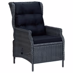 vidaXL Set Mobili da Pranzo per Giardino 9 pz Grigio Scuro - Vista aggiuntiva 3