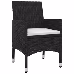 vidaXL Set da Pranzo per Giardino 5 pz con Cuscini Polyrattan e Vetro - Vista aggiuntiva 3