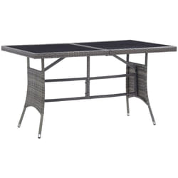 Tavolo da Giardino Grigio 140x80x74 cm in Polyrattan Vidaxl 100524