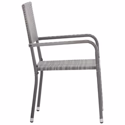 VidaXL 318719 sedia da esterno Terrazzo Rattan sintetico, Acciaio Grigio - Vista aggiuntiva 4