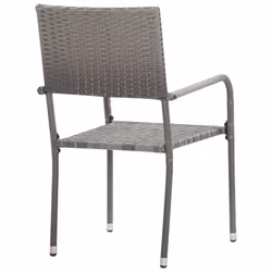 VidaXL 318719 sedia da esterno Terrazzo Rattan sintetico, Acciaio Grigio - Vista aggiuntiva 5