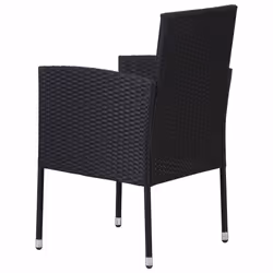 VidaXL 318727 sedia da esterno Terrazzo Seduta imbottita Rattan sintetico, Acciaio Nero, Crema, Bianco - Vista aggiuntiva 5