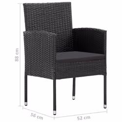 VidaXL 318729 sedia da esterno Terrazzo Seduta imbottita Rattan sintetico, Acciaio Nero - Vista aggiuntiva 7