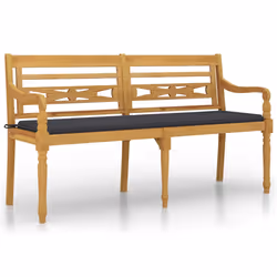 Panchina Batavia Cuscino Antracite 150 cm Legno Massello Teakcod mxl 97555 - Vista aggiuntiva 2