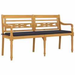 Panchina Batavia Cuscino Antracite 150 cm Legno Massello Teakcod mxl 97555 - Vista aggiuntiva 3