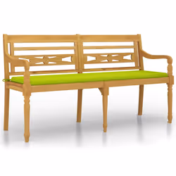 Panchina Batavia Cuscino Verde Chiaro 150cm Legno Massello Teakcod mxl 121474 - Vista aggiuntiva 2