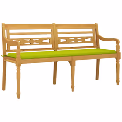 Panchina Batavia Cuscino Verde Chiaro 150cm Legno Massello Teakcod mxl 121474 - Vista aggiuntiva 3