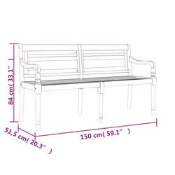 VidaXL 3100842 panca da esterno Teak - Vista aggiuntiva 8