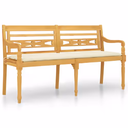 VidaXL 3100843, Crema, Teak, Adulti e bambini, 1500 mm, 515 mm, 840 mm