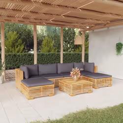 Set Divani da Giardino 7 pz con Cuscini Legno Massello di Teakcod mxl 73571