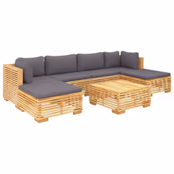 Set Divani da Giardino 7 pz con Cuscini Legno Massello di Teakcod mxl 73571