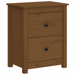 vidaXL Comodini 2 pz Ambra 50x35x61,5 cm in Legno Massello di Pino - Vista aggiuntiva 3
