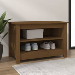 vidaXL Scarpiera Ambrata 70x38x45,5 cm in Legno Massello di Pino