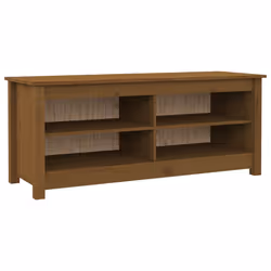 vidaXL Scarpiera Ambrata 110x38x45,5 cm in Legno Massello di Pino - Vista aggiuntiva 2