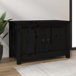 Vidaxl - Scarpiera Nera 70x38x45,5 cm in Legno Massello di Pino