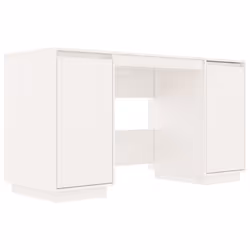 vidaXL Scrivania Bianca 140x50x75 cm in Legno Massello di Pino - Vista aggiuntiva 2