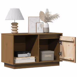 vidaXL Mobile TV Ambra 74x35x44 cm in Legno Massello di Pino - Vista aggiuntiva 3