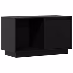vidaXL Mobile Porta TV Nero 74x35x44 cm in Legno Massello di Pino - Vista aggiuntiva 2