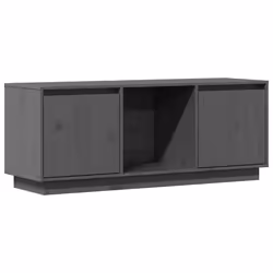 vidaXL Mobile Porta TV Grigio 110,5x35x44 cm in Legno Massello di Pino - Vista aggiuntiva 2