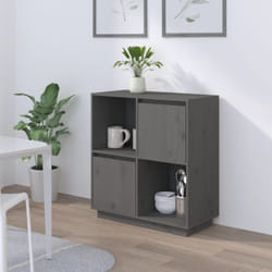 Vidaxl - Credenza Grigia 74x35x80 cm in Legno Massello di Pino