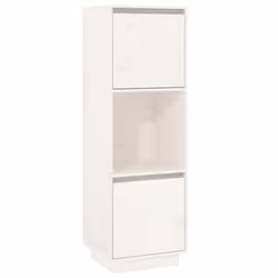 vidaXL Credenza Bianca 38x35x117 cm in Legno Massello di Pino - Vista aggiuntiva 2