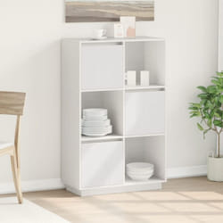Credenza, Madia per salotto Moderna Bianca 74x35x117 cm in Legno Massello di Pino vidaXL