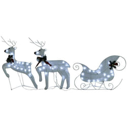 Vidaxl - Renne e Slitta di Natale Decorazione Esterni 60 led Bianco