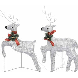 Vidaxl - Renne di Natale 2 pz Argento 40 led
