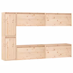 vidaXL Mobili Porta TV 6 pz in Legno Massello di Pino - Vista aggiuntiva 2