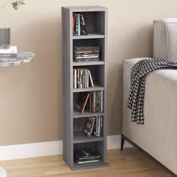 Mobile Porta CD Grigio Sonoma 21x20x88 cm in Legno Multistratocod mxl 79761