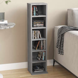 Mobile Porta CD Grigio Sonoma 21x20x88 cm in Legno Multistratocod mxl 79761