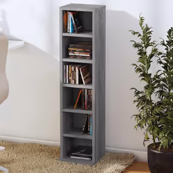 Mobile Porta CD Grigio Sonoma 21x20x88 cm in Legno Multistratocod mxl 79761
