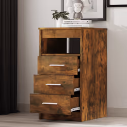vidaXL Cassettiera Rovere Fumo 40x50x76 cm in Legno Multistrato - Vista aggiuntiva 3