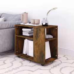 vidaXL Tavolino da Salotto Rovere Fumo 70x35x55cm Legno Multistrato - Vista aggiuntiva 3