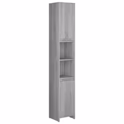 vidaXL Armadio Bagno Rovere Grigio 30x30x183,5cm Legno Ingegnerizzato - Vista aggiuntiva 2