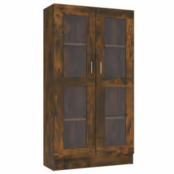 vidaXL Mobile Vetrina Rovere Fumo 82,5x30,5x150cm in Legno Multistrato - Vista aggiuntiva 2