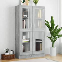 Mobile Vetrina Grigio Sonoma 82,5x30,5x150 cm Legno Multistrato Vidaxl 3885