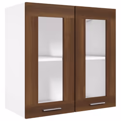 Mobile Pensile con Vetro Rovere Marrone 60x31x60 cm Multistratocod mxl 73035