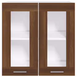 Mobile Pensile con Vetro Rovere Marrone 60x31x60 cm Multistratocod mxl 73035
