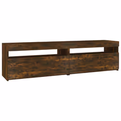 vidaXL Mobile Porta TV con Luci LED 2pz Rovere Fumo 75x35x40 cm - Vista aggiuntiva 2