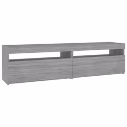 vidaXL Mobile Porta TV con Luci LED 2pz Grigio Sonoma 75x35x40 cm - Vista aggiuntiva 2