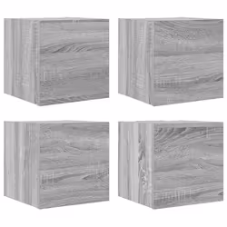 vidaXL Armadietti TV Montati a Parete 4 pz Grigio Sonoma 30,5x30x30 cm - Vista aggiuntiva 2