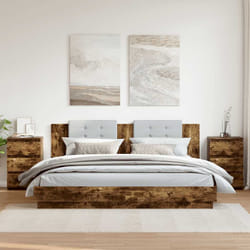 vidaXL Comodini Rovere Fumo 2 pz 40x35x62,5 cm in Legno Multistrato