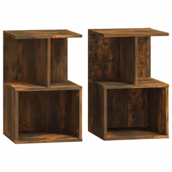 vidaXL Comodini 2 pz Rovere Fumo 35x35x55 cm in Legno Multistrato - Vista aggiuntiva 2