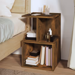 vidaXL Comodini 2 pz Rovere Fumo 35x35x55 cm in Legno Multistrato - Vista aggiuntiva 3