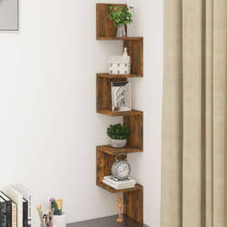 Mensola Muro Angolo Rovere Fumo 20x20x127,5cm Legno Multistrato Vidaxl 8261