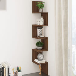 Mensola Angolare Rovere Marrone 20x20x127,5cm Legno Multistrato Vidaxl 1891