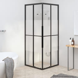 Vidaxl - Cabina Doccia esg Semi Smerigliato 70x70x180 cm Nera 370153